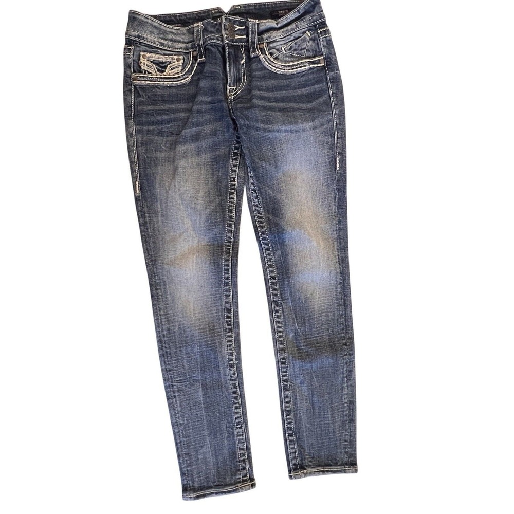 VIGOSS The Thompson Tomboy Jeans Low Rise Skinny 27x27 Blue Denim Stretch‎ EUC